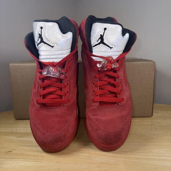 Size 9.5 - Air Jordan 5 Retro Red Suede Pre-Owned No Box main image 5